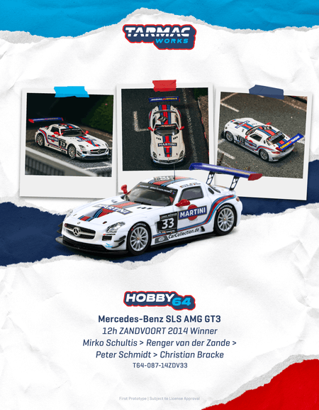 Tarmac Works 1/64 Mercedes-Benz SLS AMG GT3 12h Zandvoort 2014 Winner