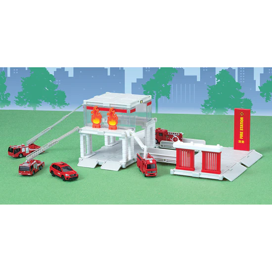 Takara Tomy Tomica World Tomica Town Fire Fighter Station (w/ Tomica Car x 1)