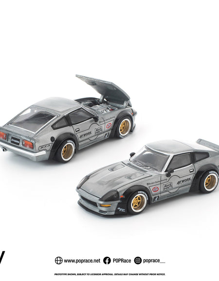 (Pre-order) POP RACE 1/64 PANDEM 280ZX RAW METAL Diecast Model Car