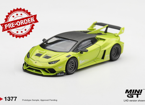 Load image into Gallery viewer, (Pre-order) Mini GT #1377 Lamborghini Huracán LB★WORKS Lime Metallic RHD
