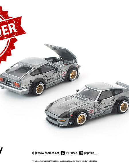 (Pre-order) POP RACE 1/64 PANDEM 280ZX RAW METAL Diecast Model Car