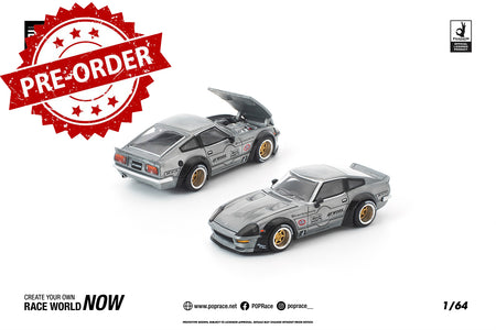 (Pre-order) POP RACE 1/64 PANDEM 280ZX RAW METAL Diecast Model Car
