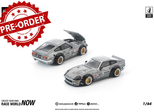 Load image into Gallery viewer, (Pre-order) POP RACE 1/64 PANDEM 280ZX RAW METAL Diecast Model Car

