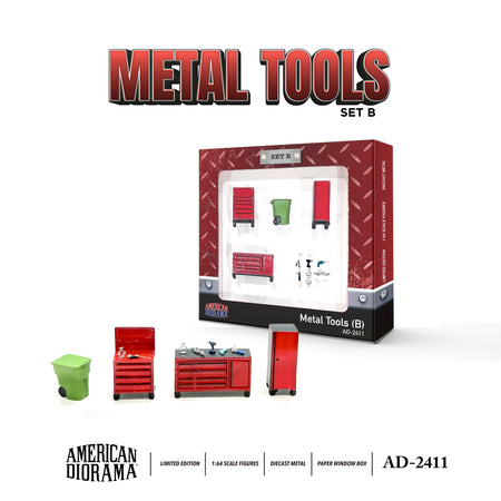 American Diorama 1:64 Figure Set: Metal Tools Set B AD-2411 (NO CAR)