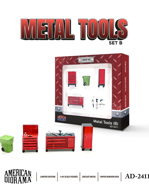 Load image into Gallery viewer, American Diorama 1:64 Figure Set: Metal Tools Set B AD-2411 (NO CAR)
