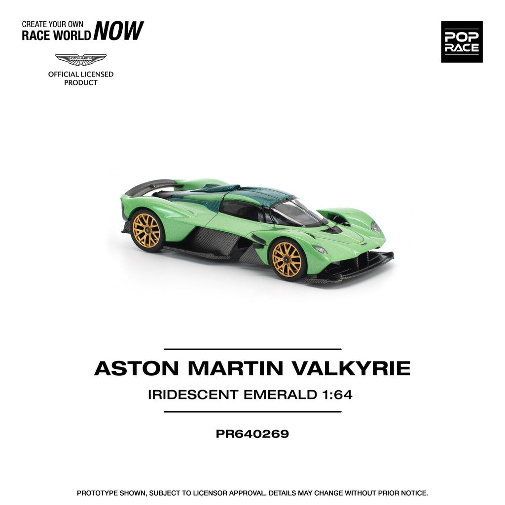 (Pre-order) POPRACE 1/64 ASTON MARTIN VALKYRIE IRIDESCENT EMERALD Model Car