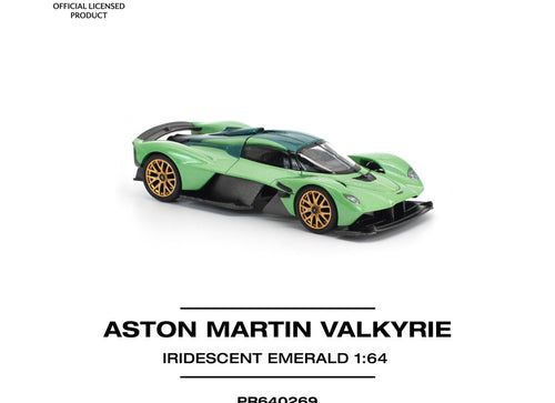 Load image into Gallery viewer, (Pre-order) POPRACE 1/64 ASTON MARTIN VALKYRIE IRIDESCENT EMERALD Model Car
