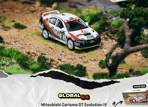 Load image into Gallery viewer, (Pre-order) Tarmac Works 1/64 Mitsubishi Carisma GT Evolution IV RAC Rally 1997
