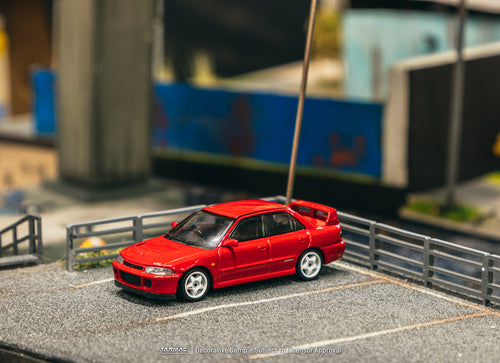 Load image into Gallery viewer, Tarmac Works 1/64 Mitsubishi Lancer GSR Evolution II Red Model Car
