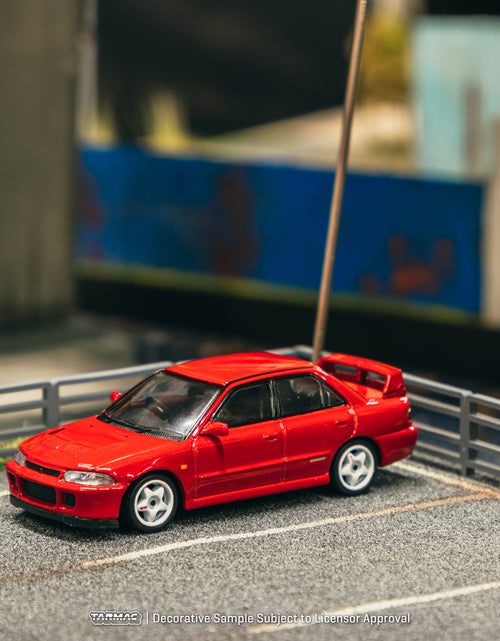 Load image into Gallery viewer, Tarmac Works 1/64 Mitsubishi Lancer GSR Evolution II Red Model Car
