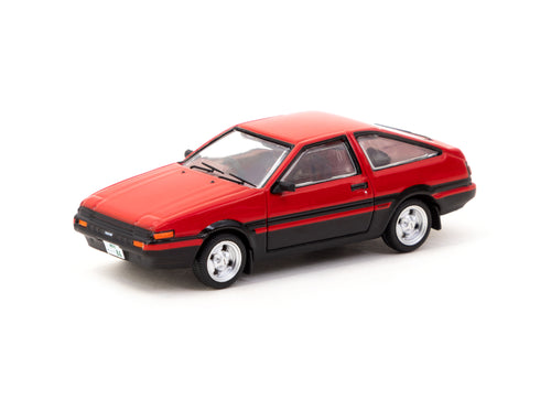 Load image into Gallery viewer, Tarmac Works 1/64 Toyota Sprinter Trueno (AE86) Red/Black Model Car

