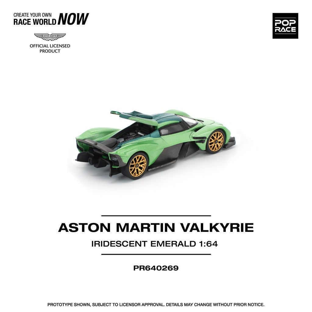 (Pre-order) POPRACE 1/64 ASTON MARTIN VALKYRIE IRIDESCENT EMERALD Model Car