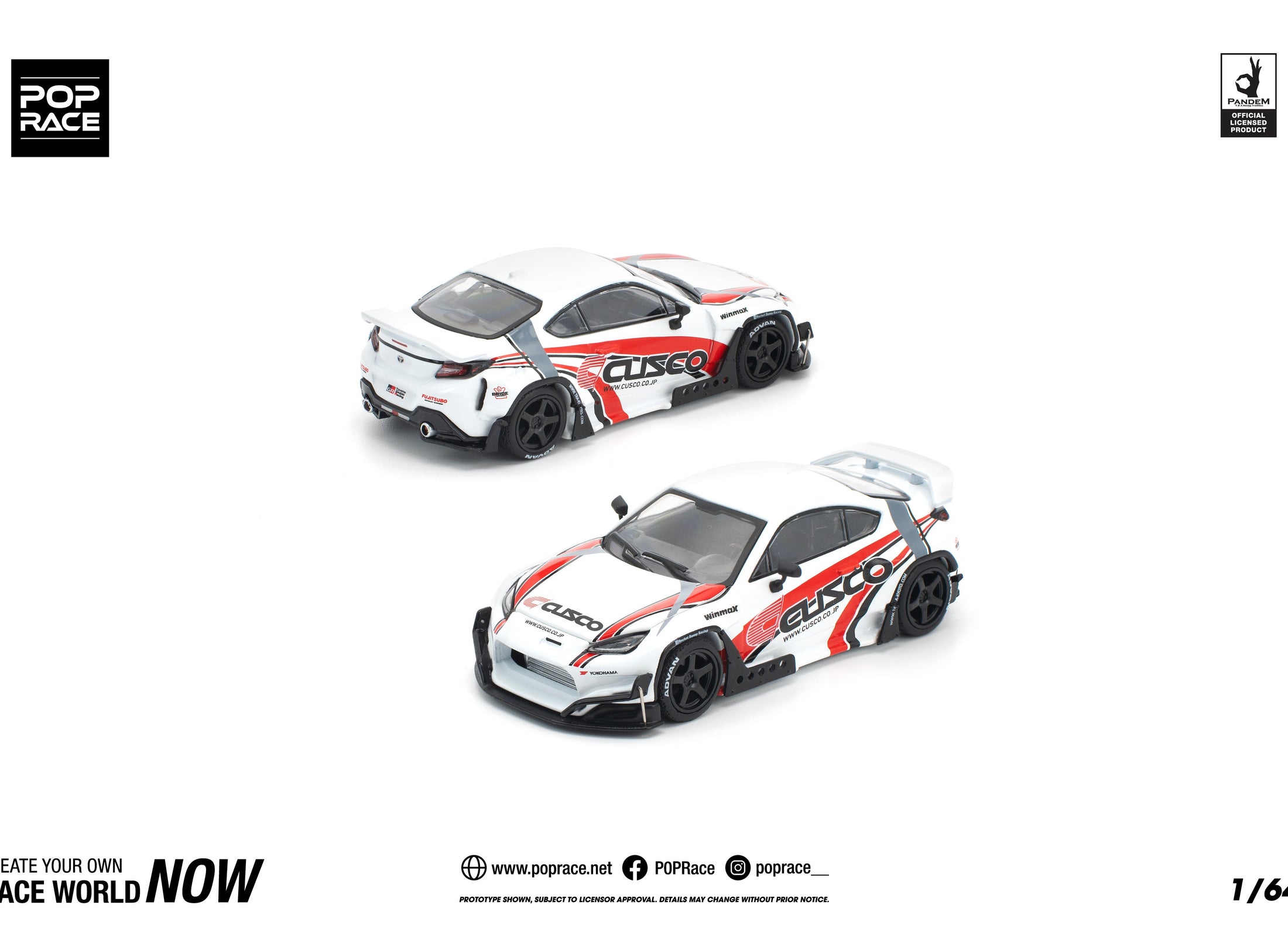(Pre-order) POPRACE 1/64 PANDEM GR86 - CUSCO Diecast Model Car