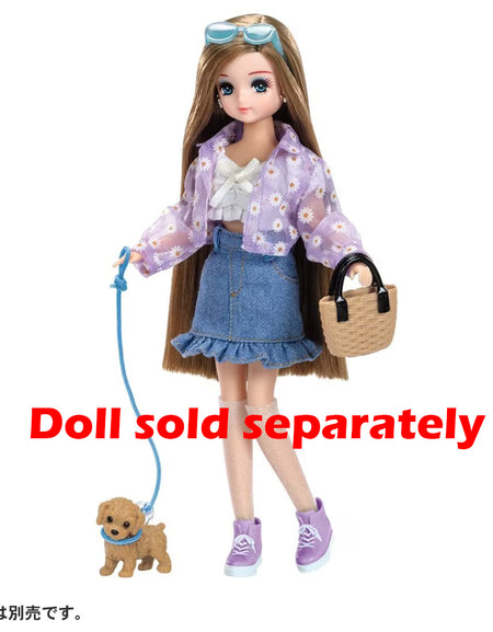 Takara Tomy Clothes Licca Hair Extensions Licca-chan Dress Set-Doggy and Walking