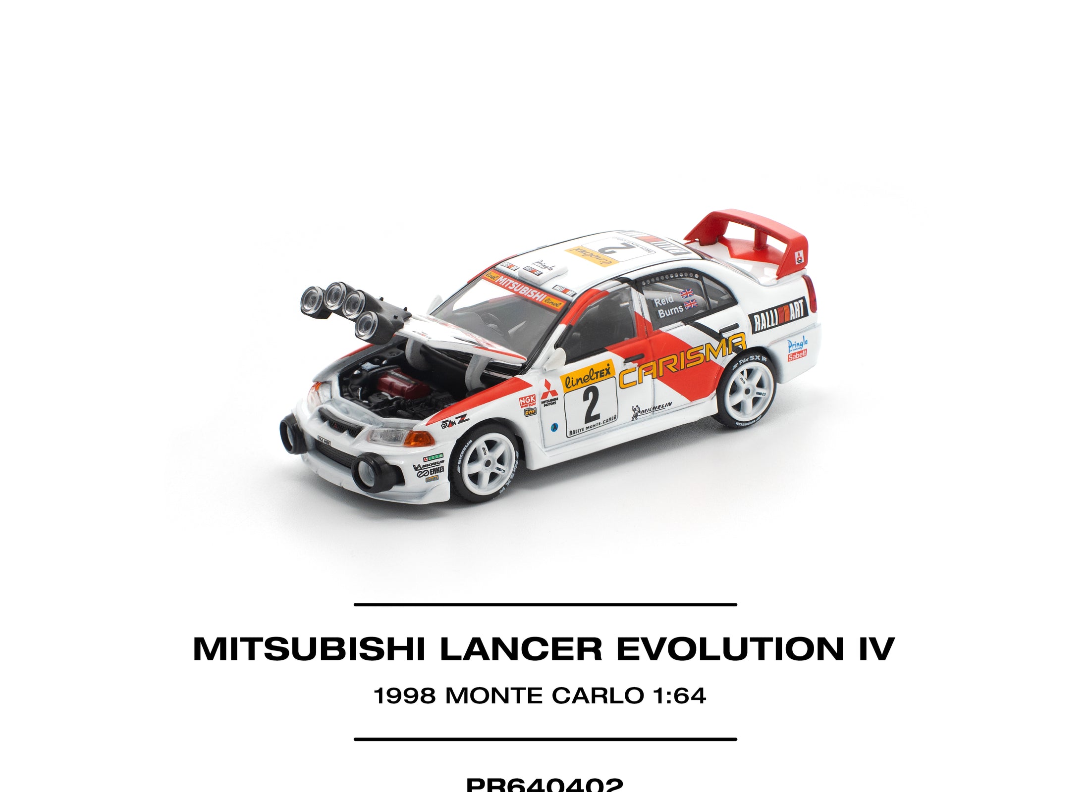 (Pre-order) POPRACE 1/64 MITSUBISHI LANCER EVOLUTION IV - 1998 MONTE CARLO RALLY