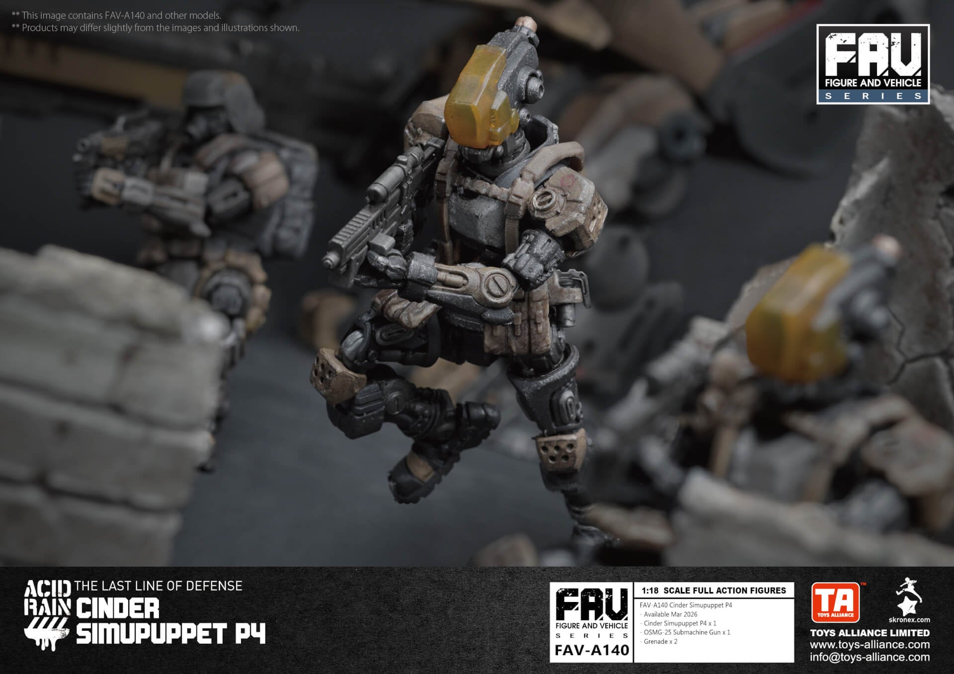 Acid Rain x Toy Alliance FAV-A140 Cinder Simupuppet P4 Action Figure Set