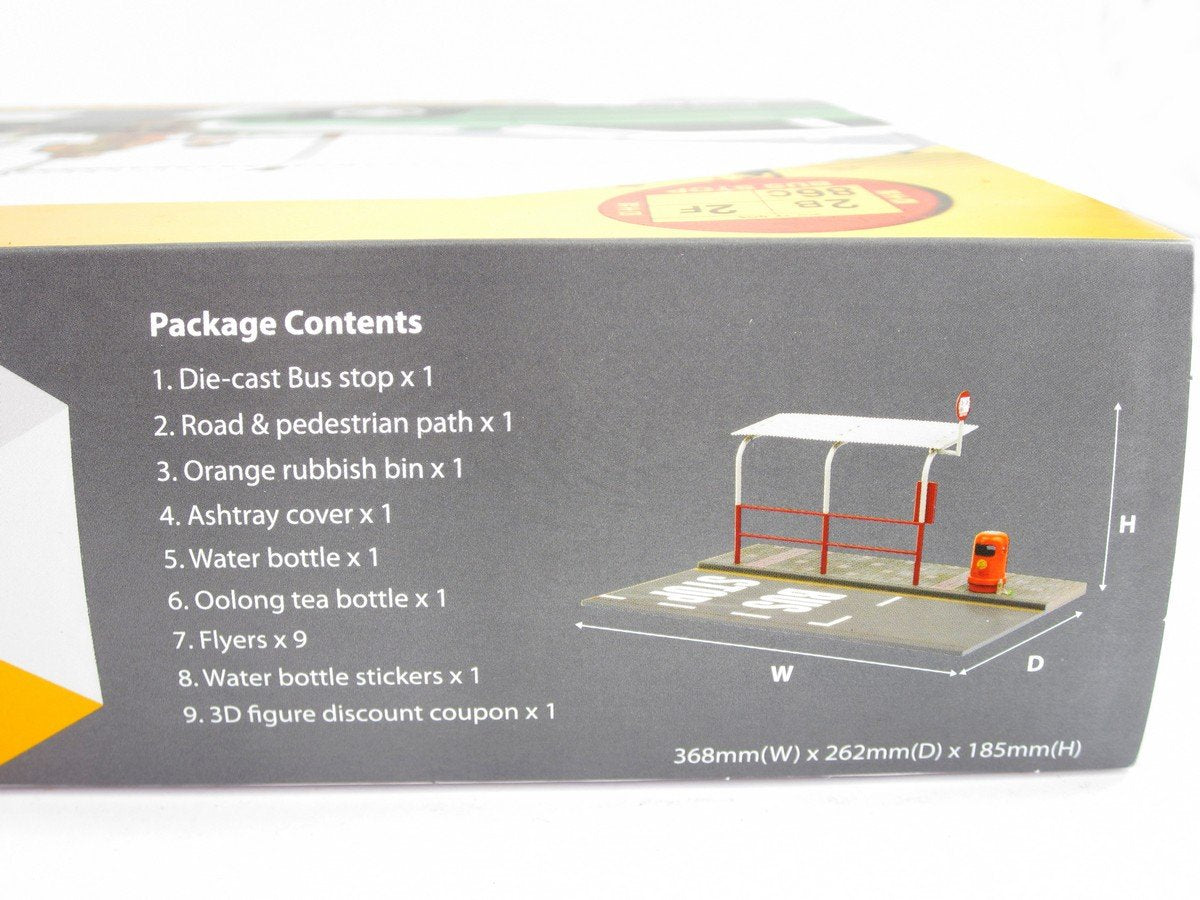 TINY Hong Kong City 1/18 S5 Bus Stop Diorama Set Full Metallic Accessories