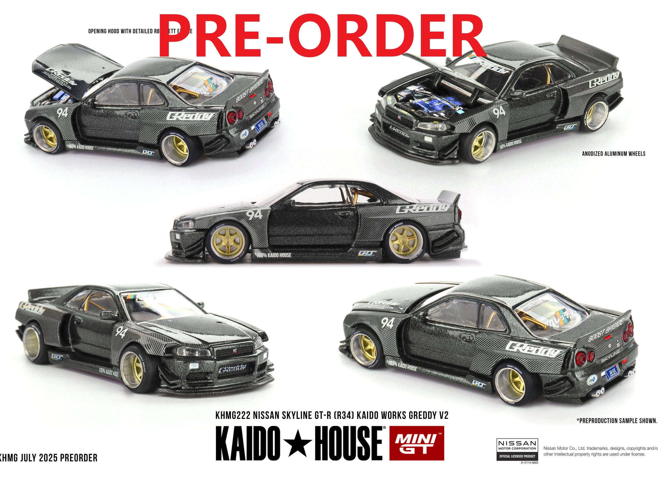 (Pre-order) Kaidohouse x MINI GT Nissan Skyline GT-R (R34) Kaido Works GReddy V2