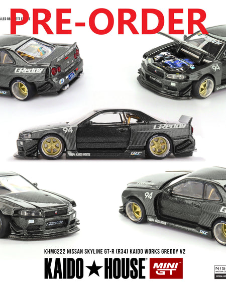 (Pre-order) Kaidohouse x MINI GT Nissan Skyline GT-R (R34) Kaido Works GReddy V2