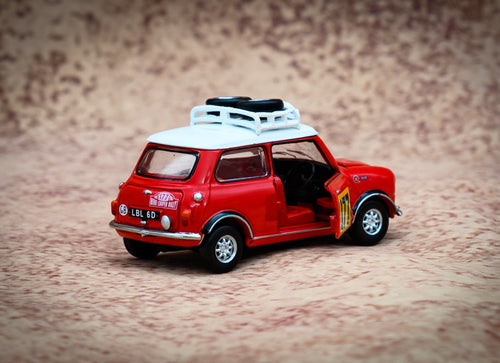 Load image into Gallery viewer, TINY Hong Kong #177 Mini Cooper Rally Red Mk1 Scale 1:50 Diecast Mini  Car
