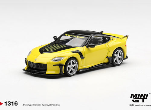 Load image into Gallery viewer, (Pre-order) Mini GT #1316 Nissan Fairlady Z VeilSide FFZ400 Ikazuchi Yellow LHD
