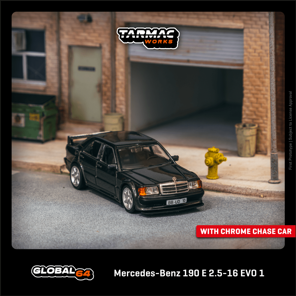 Tarmac Works 1/64 Mercedes-Benz 190 E 2.5-16 EVO 1 BlueBlack metallic