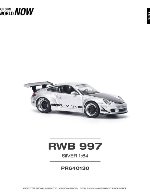 Load image into Gallery viewer, POPRACE 1/64 RWB 997 Silver Diecast Model Car

