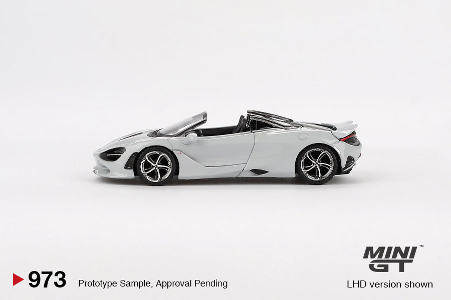Mini GT #973 McLaren 750S Spider Cirrus Grey RHD Diecast Model Car