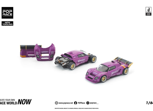 Load image into Gallery viewer, (Pre-order) POPRACE 1/64 PANDEM LOTUS ELISE PURPLE Model Car #PR640448
