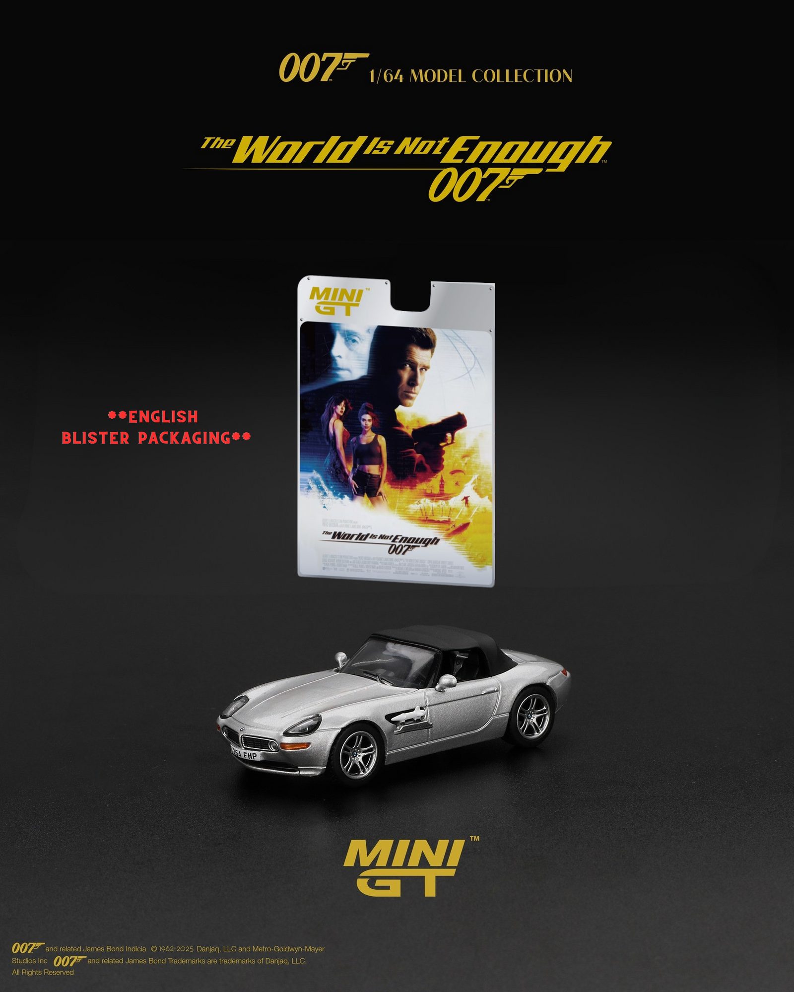 MINI GT 1/64 007 BMW Z8 "The World Is Not Enough" Diecast Model Car
