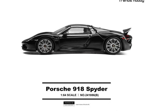 Load image into Gallery viewer, (Pre-order) Trends Hobby 1/64  Diecast Porsche 918 Spyder - Black
