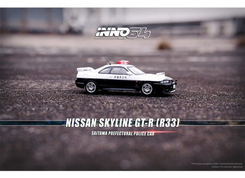 Load image into Gallery viewer, INNO64 1/64 Nissan Skyline GT-R R33 Saitama Prefectural Police Car Die-Cast
