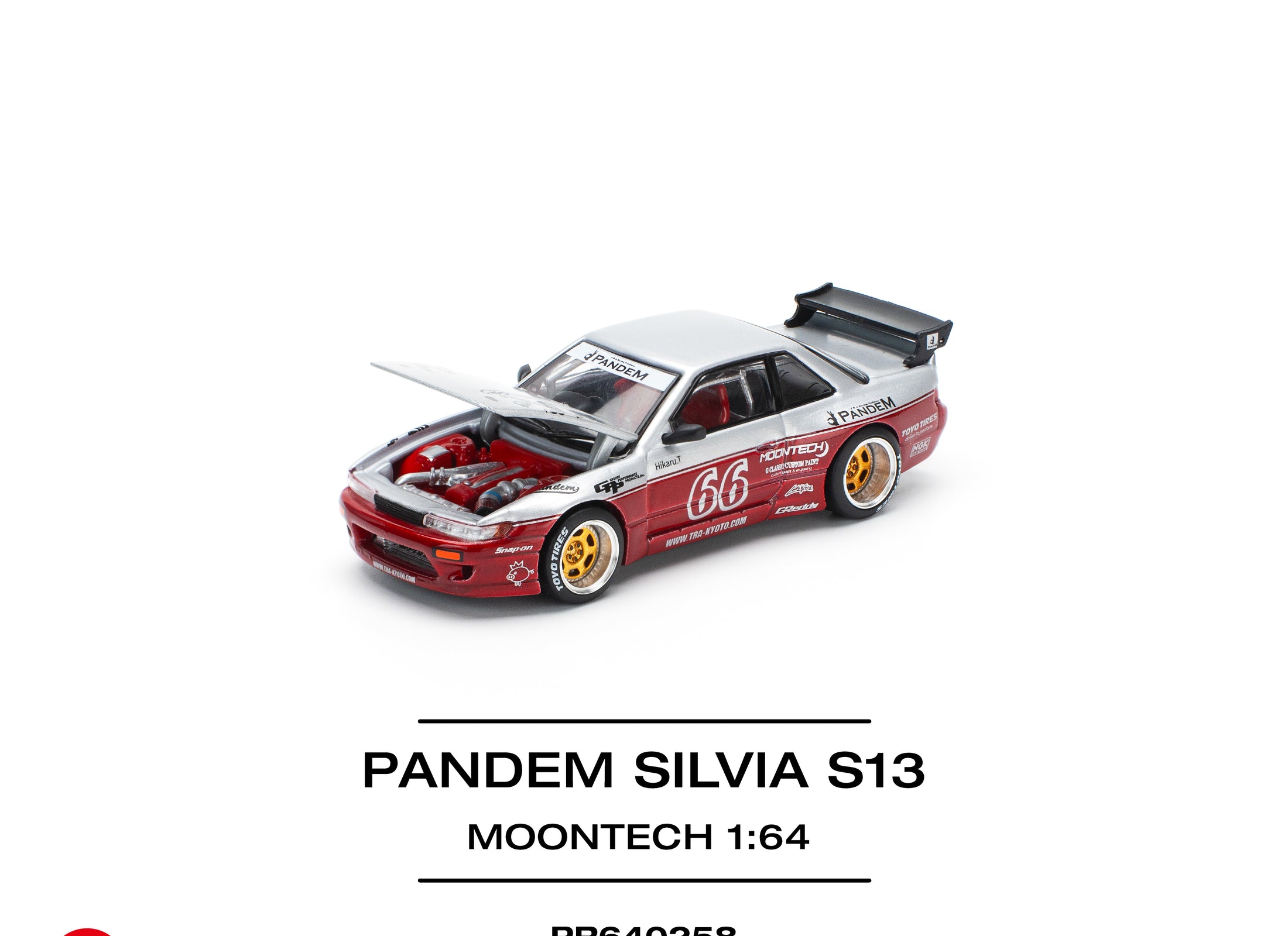POP RACE 1/64 pandem silvia s13 - moontech red (new tooling) pr640258