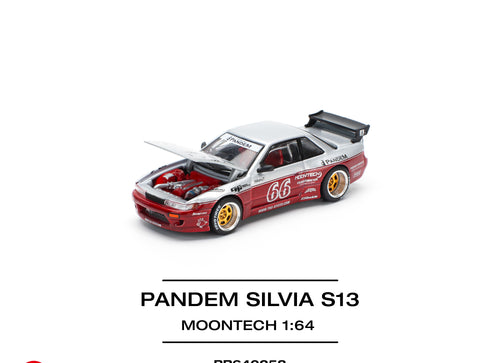 Load image into Gallery viewer, POP RACE 1/64 pandem silvia s13 - moontech red (new tooling) pr640258
