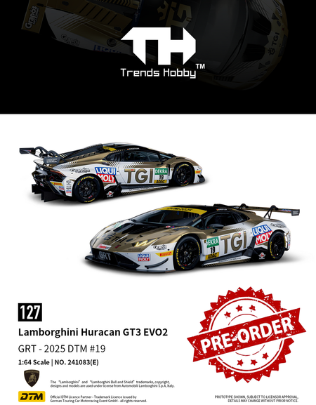 (Pre-order) Trends Hobby 1/64 Diecast Lamborghini Huracan GT3 EVO2 DTM 2025 #19