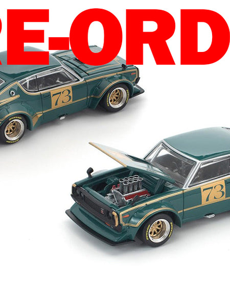 (Pre-order) POPRACE 1/64 KPGC110 KENMERI RACING #73 GREEN/GOLD Model Car