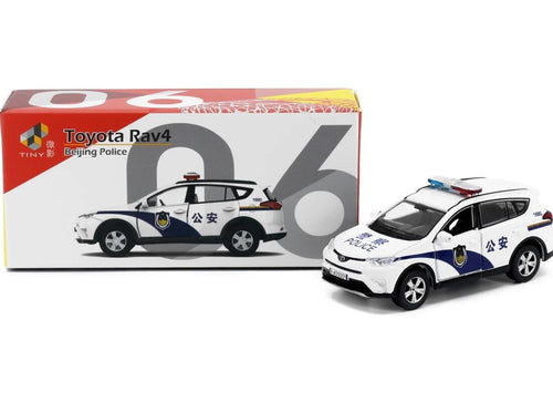 Load image into Gallery viewer, Tiny City CN6 Die-cast 1/64 Model Car - Toyota Rav4 Beijing Police (White)
