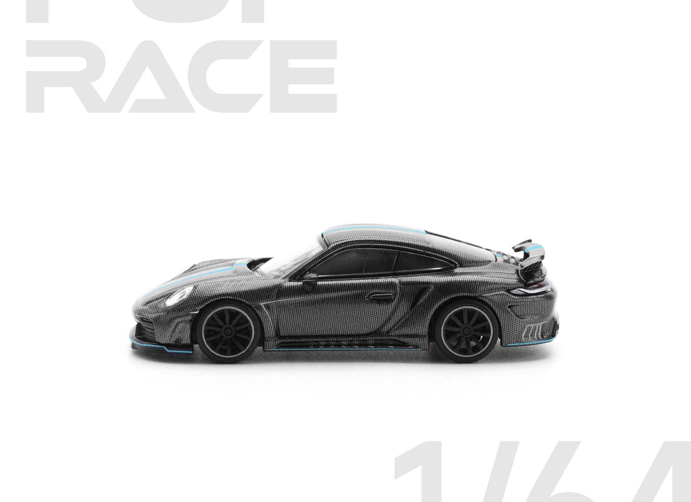POPRACE 1/64 992 STINGER GTR CARBON EDITION (BLUE LINE) model car