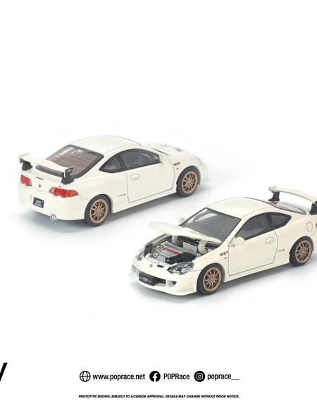 (Pre-order) POP RACE 1/64 HONDA DC5 MUGEN WHITE Diecast Model Car