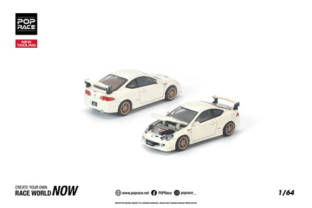 (Pre-order) POP RACE 1/64 HONDA DC5 MUGEN WHITE Diecast Model Car