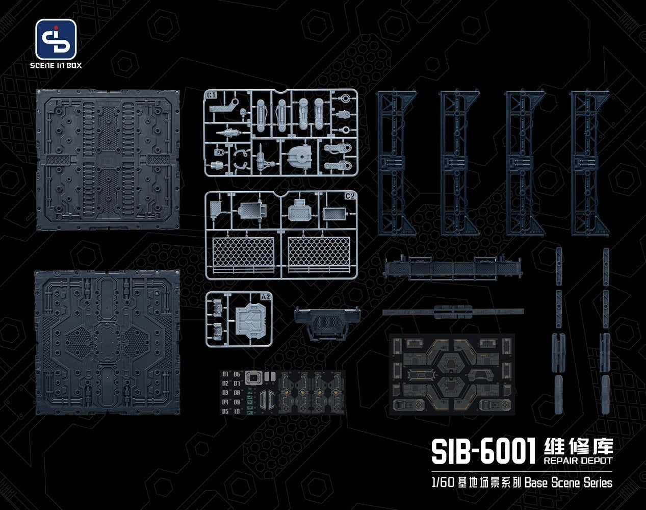 SCENE IN BOX SIB-6001 Maintenance Bay Diorama for Action Figures