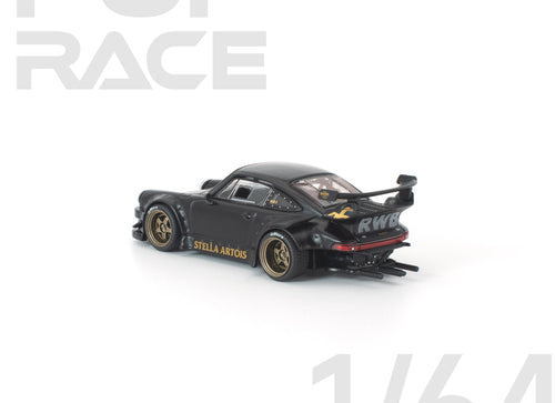 Load image into Gallery viewer, (Pre-order) POP RACE 1/64 RWB 930 MATTE BLACK "STELLA ARTOIS" Diecast #PR640468
