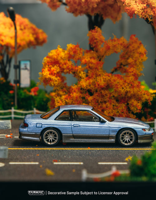 Load image into Gallery viewer, Tarmac Works 1/64 VERTEX Nissan Silvia (S13) Blue / Grey Model Car
