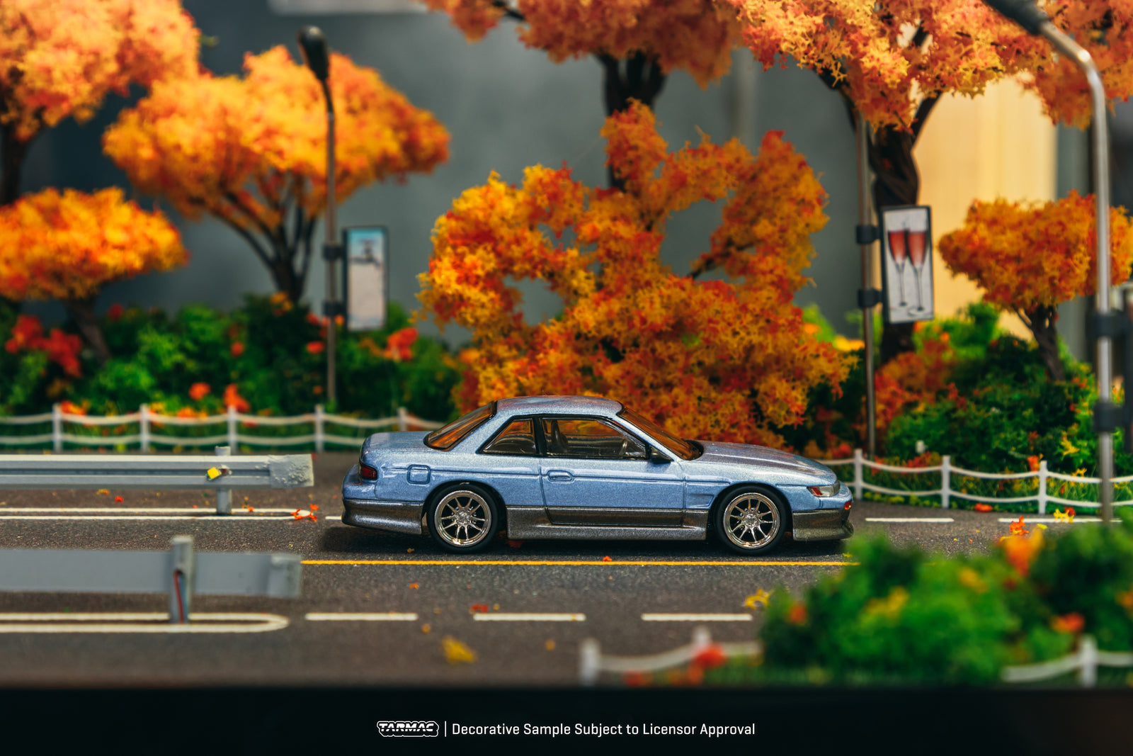 Tarmac Works 1/64 VERTEX Nissan Silvia (S13) Blue / Grey Model Car
