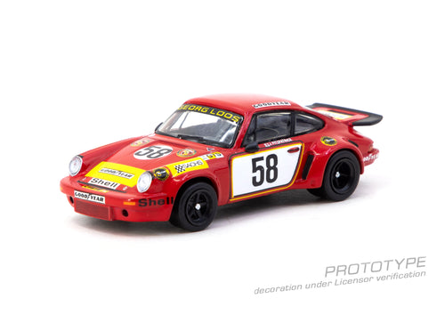 Load image into Gallery viewer, (Pre-order) Tarmac Works 1/64 Porsche 911 Carrera RSR 3.0 24h Le Mans 1975 #58
