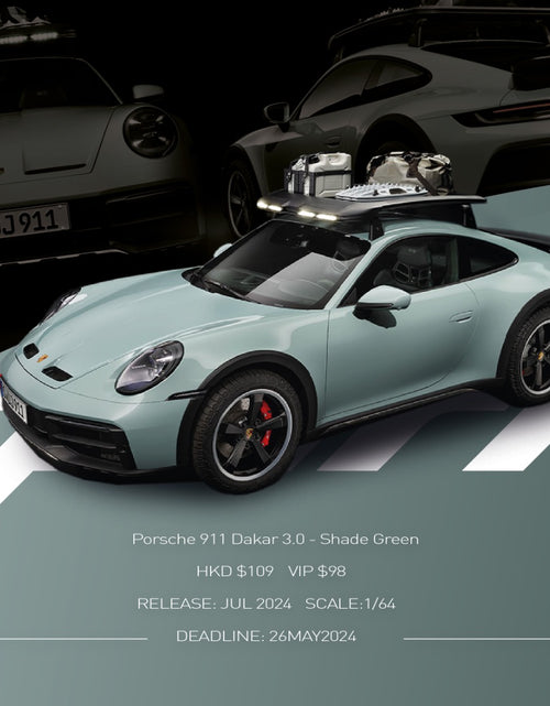 Load image into Gallery viewer, (In Stock) Sparky 1/64 Porsche 911 2023 Dakar 3.0 Shade Green Diecast Model Car

