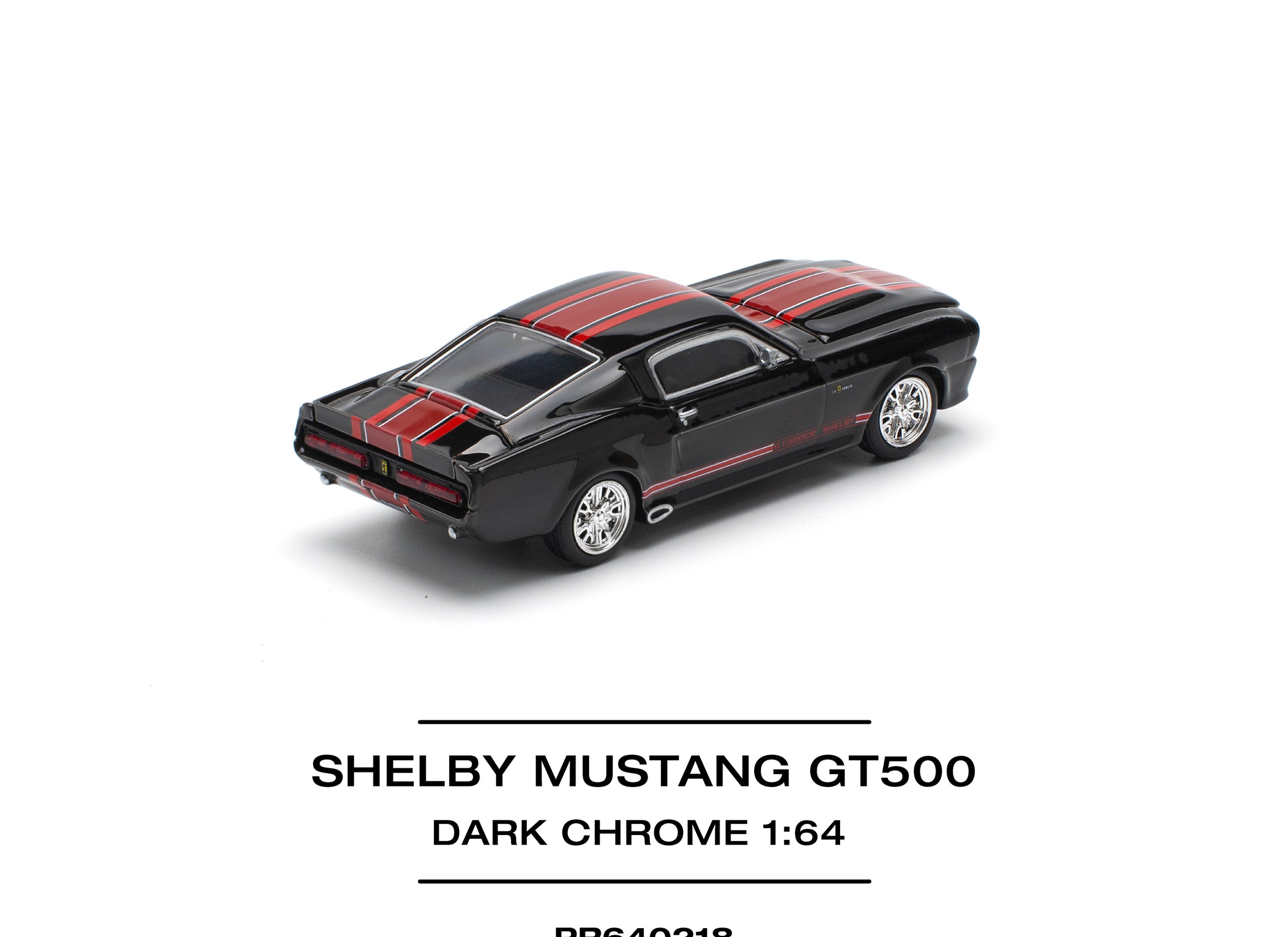 POPRACE 1/64 SHELBY MUSTANG GT500 DARK CHROME Diecast Model Car