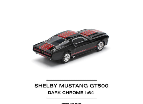 Load image into Gallery viewer, POPRACE 1/64 SHELBY MUSTANG GT500 DARK CHROME Diecast Model Car
