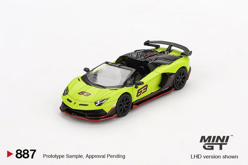 Load image into Gallery viewer, Mini GT #887 Lamborghini Aventador SVJ 63 Roadster Verde Shock LHD
