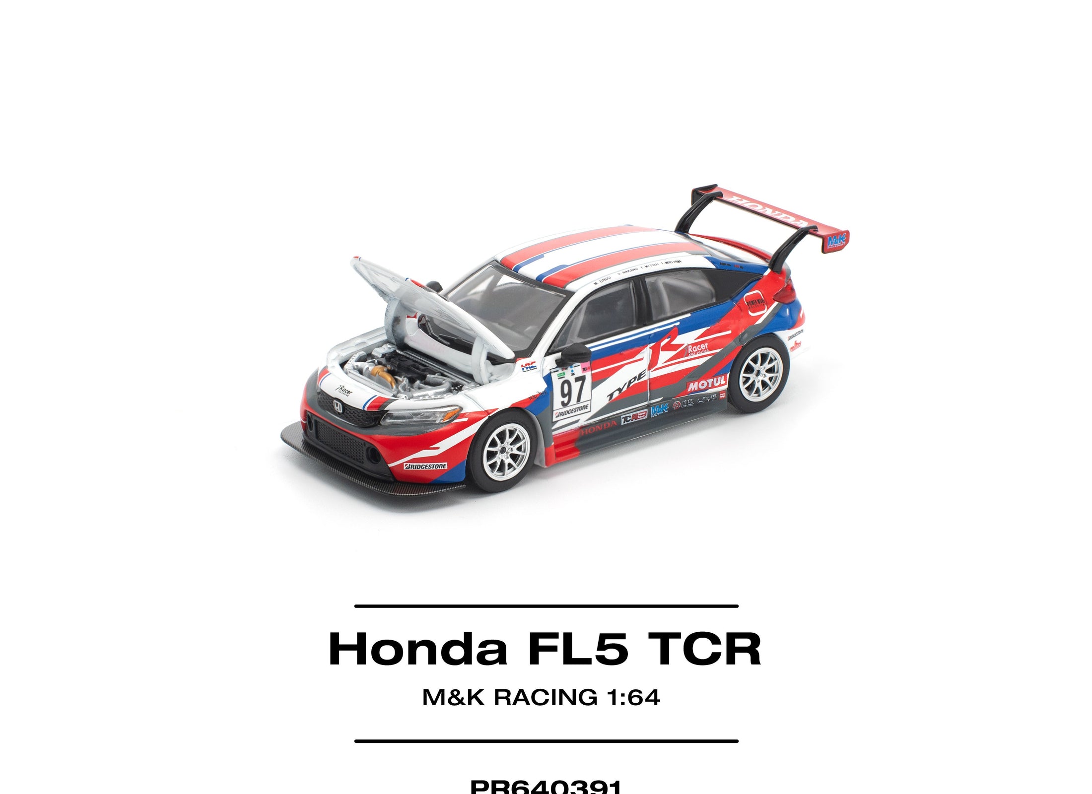 POPRACE 1/64 HONDA CIVIC TYPE-R (FL5) TCR - M&K RACING Model Car